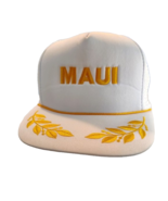 Vintage Hawaiian Headwear Maui Rope Snapback Foam White Trucker Hat - £21.20 GBP