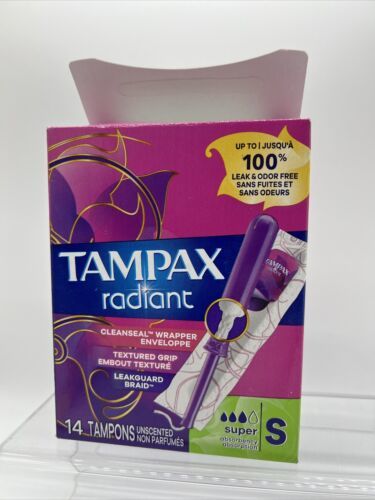 Tampax Radiant  Super Absorbency Unscented 14 count Conceal Wrapper - $4.01