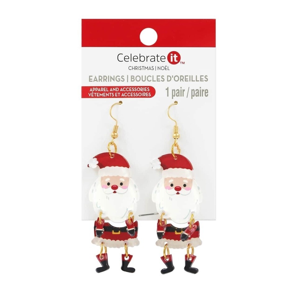 Celebrate It Santa Christmas Dangling Earrings - $14.84