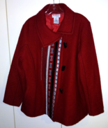 NORTH STYLE LADIES RED WOOL NORDIC BUTTON JACKET-XL-GENTLY WORN-NICE - $38.00