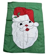 Vtg Santa Claus Face Christmas Yard Porch Garden Flag  Approximately 40”... - £4.69 GBP