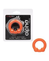 Alpha Liquid Silicone Dual Ball Ring Orange - $11.46