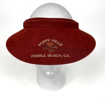 Vintage Poppy Hills Pebble Beach Adult Red Golf Visor Adjustable Unbranded - £15.45 GBP