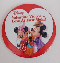 Vintage Disney Valentine Videos...Love At First Sight Movie Promo Pin Button - £6.59 GBP