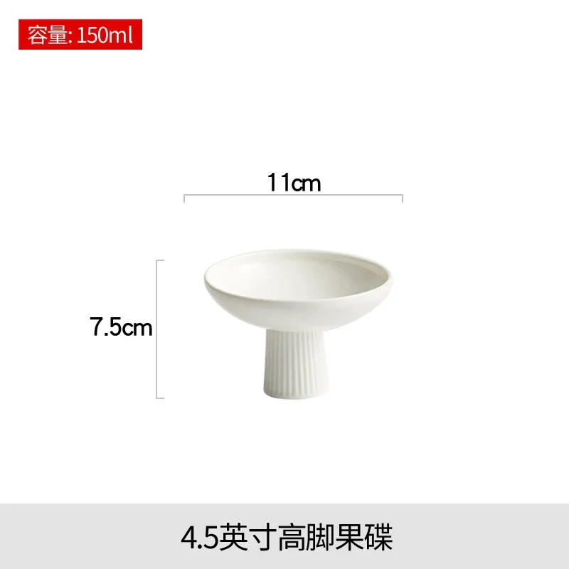 High Footed Plate Ceramic Japanese Style Exquisite Small Fruit Platter S... - $28.88