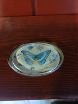 Vintage Marjolein Bastin Butterfly Glass Paperweight Paper Weight 4&quot; - £7.87 GBP