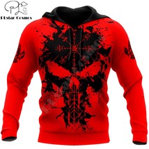 Vi symbol Raven Tattoo Red 3D full Printing Autumn Men Hoodie Unisex  Ho... - £83.07 GBP