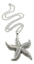 Starfish Necklace Large Antique Silver Plated Pendant 18&quot; Chain Jewellery &amp; Box - £10.01 GBP