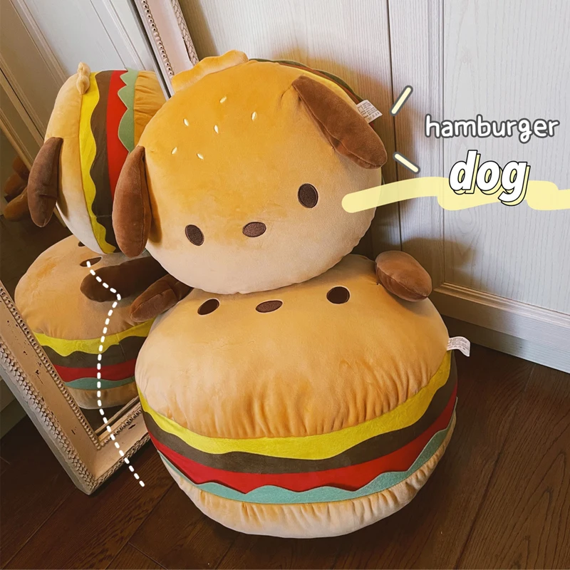 Sanrio Pochacco Dog Burger Plush Toy Padded Cinnamoroll Cushion Pillow Hamburger - $23.40