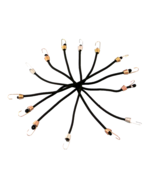 LOT OF 13 BLACK SPRING SHOCK ENDS MINI BUNGEES 10&quot; EXTEND TO 13&quot; - $15.91 CAD
