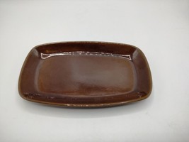 Frankoma Pottery Plate Tray Dark Brown Shiny 5PS Platter READ - $7.90