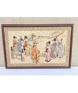 Geisha Oriental 1980 Ladies In The Street Embroidery/Cotton Wool &amp; Persi... - $245.02