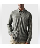 RHONE Olive/Navy Plaid Knit Flannel Button Up Shirt Size Large - $91.10 CAD