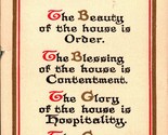 A House Blessing Religious M T Sheahan UNP 1910s DB Postcard Unused - $3.91