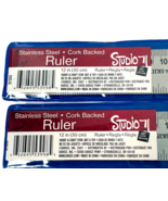 12” Stainless Steel Cork Backed Ruler W/Storage Clear Sleeve STUDIO 71 - $6.17 CAD