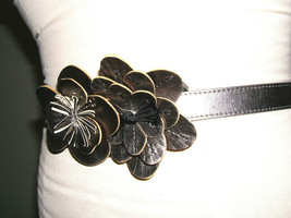 The Limited Ladies Sz S Bronze Metallic Synthetic Leather Belt - £11.62 GBP