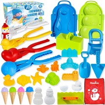 25Pcs Sand Molds Beach Toys Snowball Maker Tool Winter Snow Toys Kit With Handle - £36.76 GBP