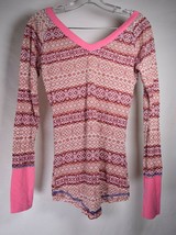 Free People Womens Deep V neck LS Top Shirt M - $20.79
