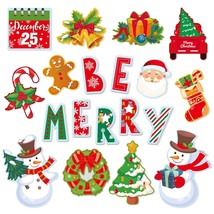 19Pcs Christmas Decoration Magnets Santa Gingerbread Christmas Wreath Tr... - £19.71 GBP