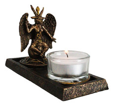 Sabbatic Goat of Mendes Lilith Baphomet Pentagram Votive Candle Holder Figurine - £21.00 GBP