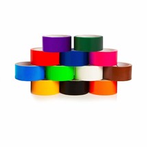 12 Assorted Colored Duct Tapes 10 Yards X 2 Inch Rolls,12 Multi Purposes... - £31.37 GBP
