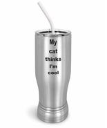 PixiDoodle Cool Cat Lover Insulated Coffee Mug Tumbler with Spill-Resist... - £26.76 GBP+