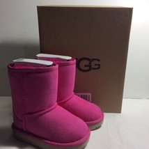 New Kids Girls Size 6 Magenta Rose Ugg T Classic Ii Suede Sheepskin Boots 101770 - £55.07 GBP