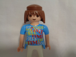Vintage 1992 Playmobil Woman / Lady Figure w/ Blue &amp; White Outfit - $2.51