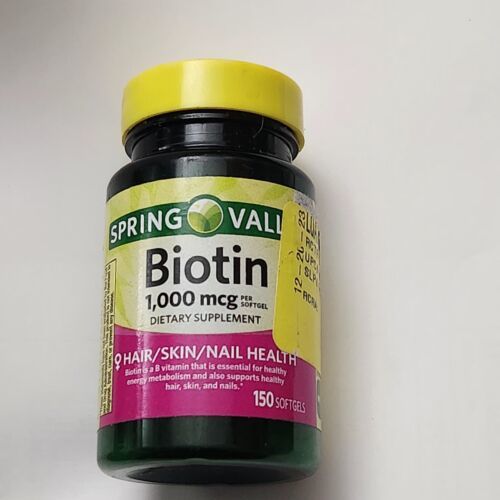 Spring Valley Biotin Softgels, 1000mcg, 150 Count Expiration 02/2026 - £6.18 GBP
