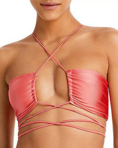 JADE SWIM Brand Livi Bikini Swim Top Coral Sheen Color Size Large $120 - NWT - £21.75 GBP