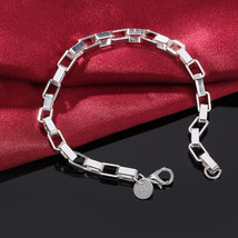 New beautiful Fashion 925 silver Cute chain pretty lady bracelet wedding - £5.32 GBP
