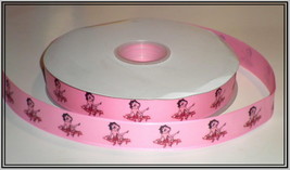 Betty Boop Inspired Pink Grosgrain Ribbon  - £7.91 GBP