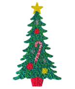 Vintage 24in Melted Plastic Popcorn Christmas Tree Decoration - $368.16 MXN