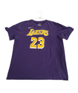 Nike Dri Fit Los Angeles Lakers Lebron James Purple T-Shirt Size 2XL - $486.20 MXN