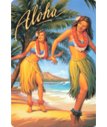Continental Chrome Unposted Postcard Aloha Artwork by Kerne Erickson - £6.34 GBP