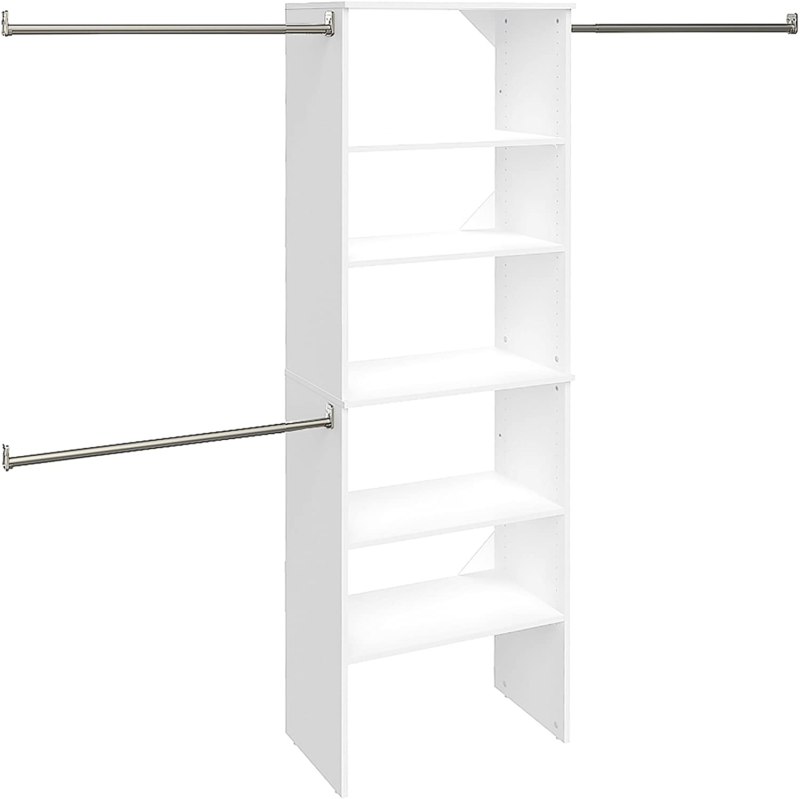 Primary image for Closetmaid Suitesymphony Wood Closet Organizer Starter Kit Tower and 3 Hang Rods