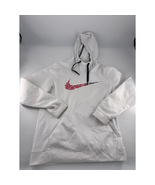 Nike Sweatshirt Mens Medium White Black Red Pullover Hoodie Swoosh Sport... - €21,11 EUR