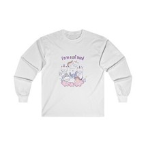 cat mood funny gift Unisex Ultra Cotton Long Sleeve Tee animal lovers un... - $19.85+