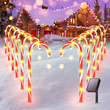 Ahaorigin 12 Pack Christmas Decorations outside Solar Candy Cane Lights, Bright  - £14.68 GBP