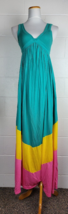 NWT Diane Von Furstenberg Kiwana Long Color Block Emeral Maxi Dress Silk Blend P - £78.90 GBP