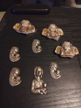Pewter Silver Madonna Child Metal Decor Virgin Mary Jesus Lot Of 8 Variety Angel - £26.98 GBP