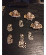 Pewter Silver Madonna Child Metal Decor Virgin Mary Jesus Lot Of 8 Varie... - $34.55