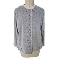 VTG 80s Saks Fifth Avenue Folio Collection Velour Track Suit Gray/Pink B... - €65,46 EUR