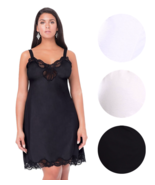 Illusion Women&#39;s Nylon Full Slip With Lace Trim Adjustable Straps Plus S... - $444.03 MXN
