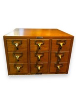 Vintage 9 Drawer Maple Wood Library Card Catalog File Cabinet Gaylord - $514.24