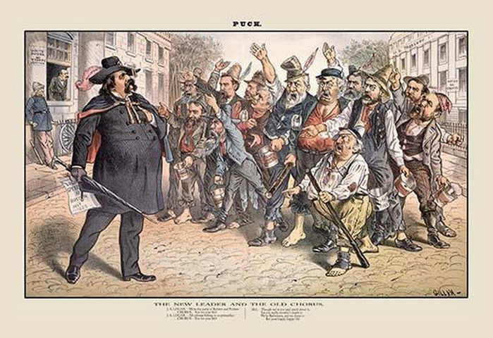 Puck Magazine: The New Leader and the Old Chorus by Bernhard Gillam - Art Print - $21.99 - $196.99