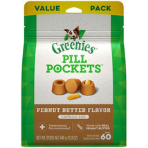 Greenies Pill Pockets for Capsules Peanut Butter 1ea/60 ct, 15.8 oz - £25.27 GBP