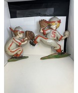Vintage 1960 Sexton Baseball Player Metal Wall Plaques Pitcher &amp; Catcher - $658.76 MXN