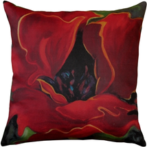 Red Poppy 20x20 Throw Pillow, Complete with Pillow Insert - £67.32 GBP