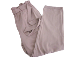 Freeprance Woman&#39;s Size XL Paper Bag Waist Straight Leg Pants Crop Tan P... - $14.99